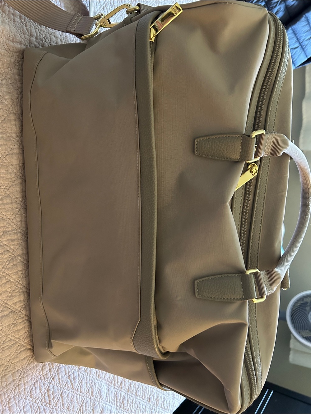 Women's Taupe Travel Duffel Bag with Laptop Sleeve